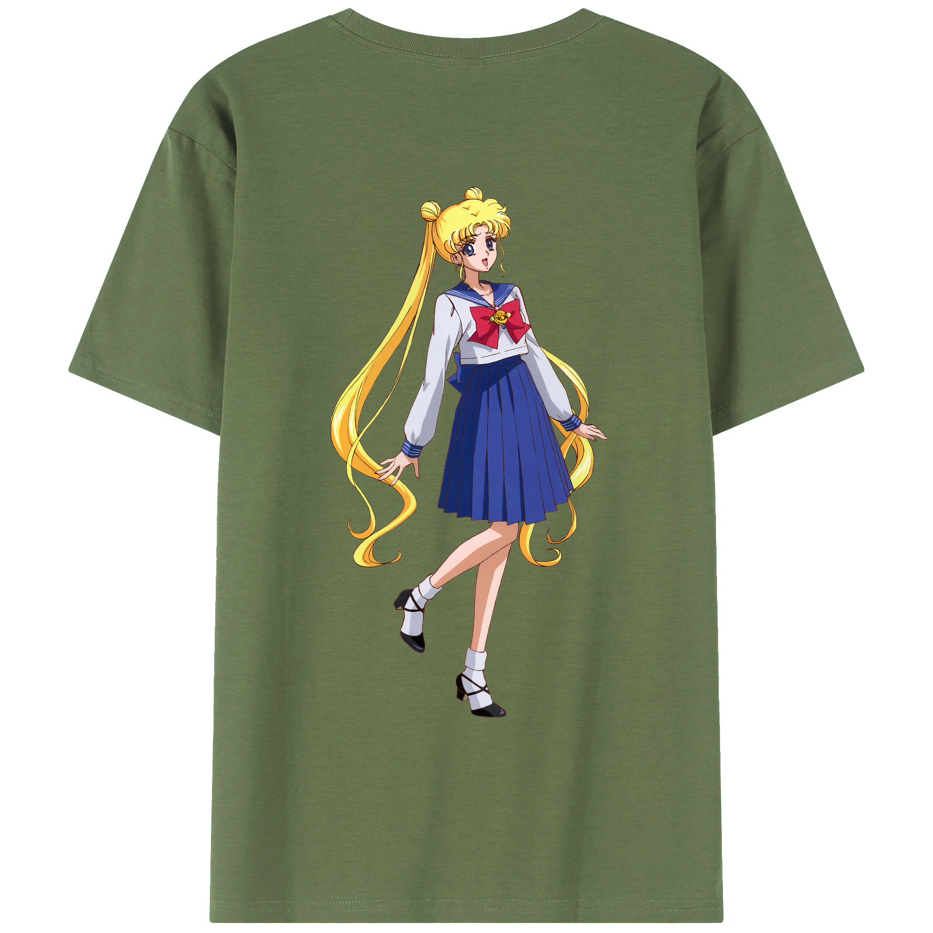 （画像用） 美少女戦士セーラームーン 愛野 美奈子 あいの みなこ Sailor Moon Aino Minako 綿100％ メンズ半袖Tシャツ（バックプリント） 通気性